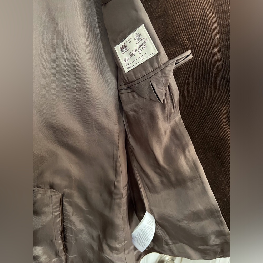 NWT POLO RALPH LAUREN CORDUROY BUTTON BLAZER JACKET DARK BEECH BROWN SIZE 6 - Picture 10 of 15